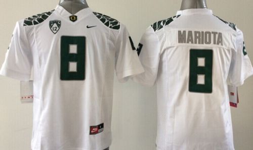 Ducks #8 Marcus Mariota White Limited Stitched Youth NCAA Jersey